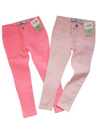 Скидка пудровые розовые, неоновые джинсы скинни skinny для девочки 110, 116 р. denim co