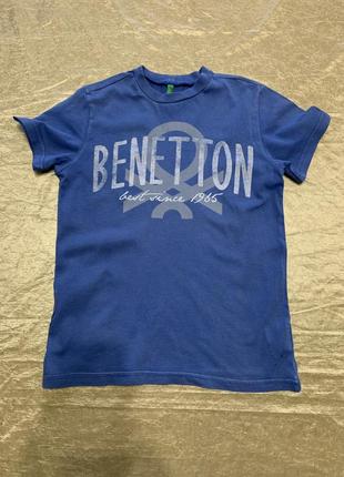 Яркая стильная футболка  benetton с фирменным лого на 8-9 лет3 фото