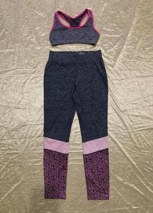 Яскравий костюм для гімнастики спорту з топом і легінсами marks&spenser на 9-11 років