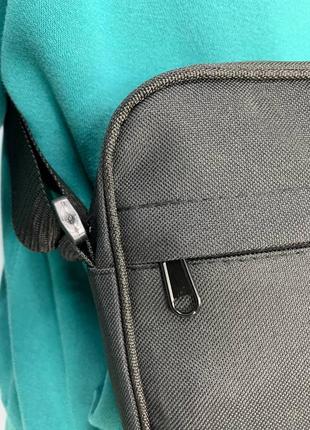 Мужская сумка new balance через плечо, черная текстильная барсетка нью беленс, мессенджер nb6 фото