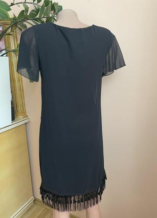 Короткий шифонове плаття з бахромою від intimissimi xs, s3 фото