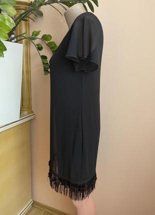 Короткое шифоновое платье с бахромой от intimissimi xs, s4 фото