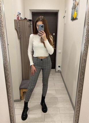 Штани zara сірі в клітку