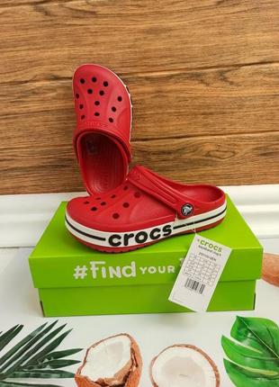 Детские кроксы crocs kids’ bayaband clog для мальчиков и для девочек красные3 фото