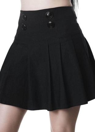 Школьная черная юбка/ шкільна чорна спідниця в складку/ міні спідниця