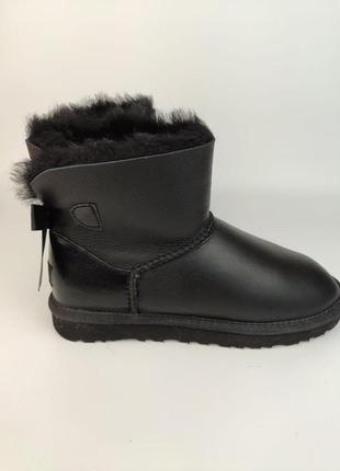 Угги женские кожаные с лентами ugg australia2 фото