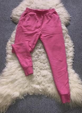 Яркие розовые спортивки спортивные штаны манжеты трехнитка8 фото