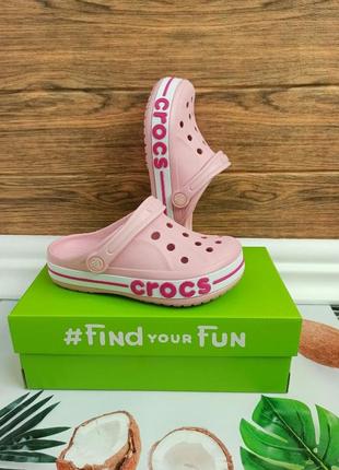 Детские кроксы crocs kids’ bayaband clog petal pink  для девочек большой выбор2 фото