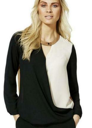 Сорочка сорочка блуза блузка чорно-біла корисневая на запах з запахом