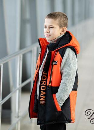 Деми куртка-жилетка для мальчика5 фото