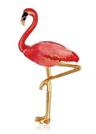 Оригинальная брошь значок фламинго
