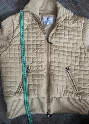 Стьогана курточка з трикотажним рукавом , італія10 фото