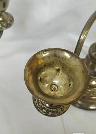 Пара витых подсвечников с серебрением