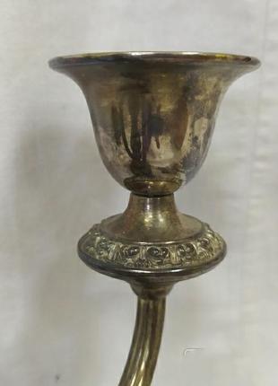 Пара витых подсвечников с серебрением