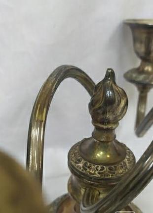 Пара витых подсвечников с серебрением