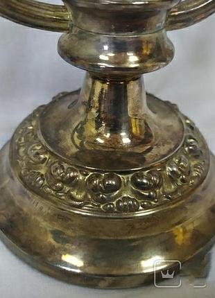 Пара витых подсвечников с серебрением