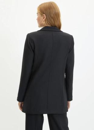 Чёрный блейзер пиджак двубортный h&m3 фото
