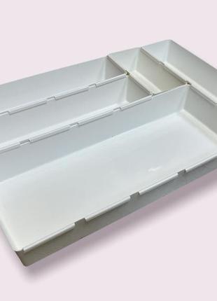 Модульный органайзер для ящиков из 5 частей , белый  45*31*5см   heidrun (италия)1 фото