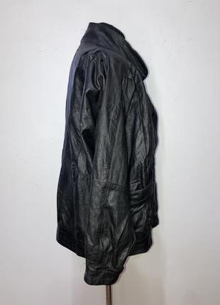 Вінтажна кожанка 80тые чорна натуральна шкіра куртка3 фото