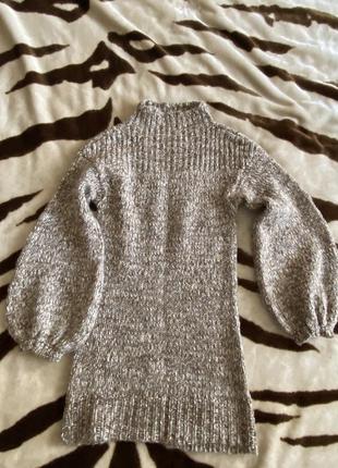 Платье свитер вязанное тёплое крупной вязки3 фото