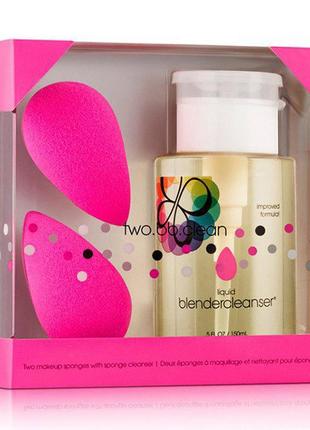 Комплект two bb clean — 2 beauty blender + blender cleanser-рідина 150 ml2 фото