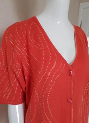 Оригинальная трикотажная блуза на пуговицах margarethe classics3 фото