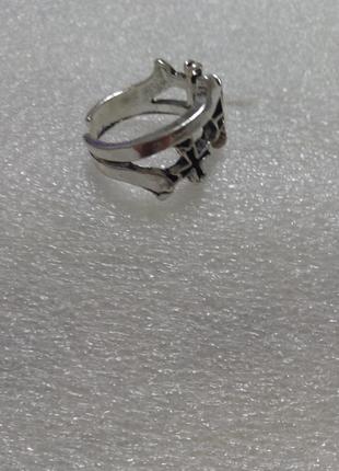 Крутое безразмерное колечко кольцо кресты панк рок готика3 фото