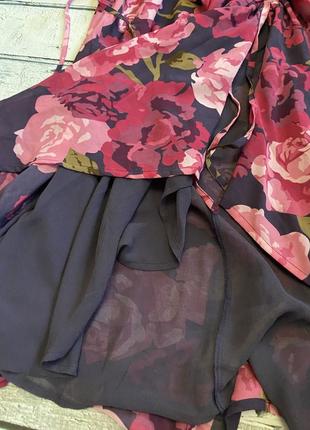 Na-kd платье цветочное розы шифоновое4 фото