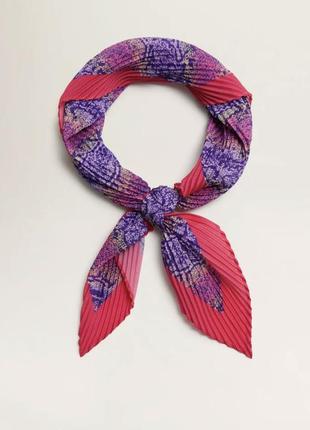 Mango косынка платок бандана плиссированная змеиный принт шарф2 фото