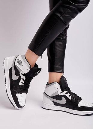 🏀🌼🖤nike air jordan 1 retro high grey white🖤🌼🏀кросівки жіночі високі найк джордан 1 сірі, жіночі кросівки джордані