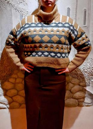 Свитер-гольф теплый с узором stradivarius