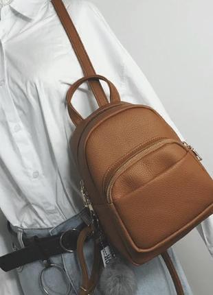Жіночий шкіряний сірий стильний рюкзак жіночий шкіряний ранець сумка-сумочка2 фото