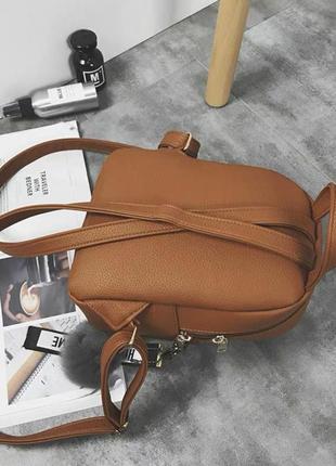 Женский кожаный черный стильный рюкзак жіночий шкіряний ранець сумка-сумочка9 фото