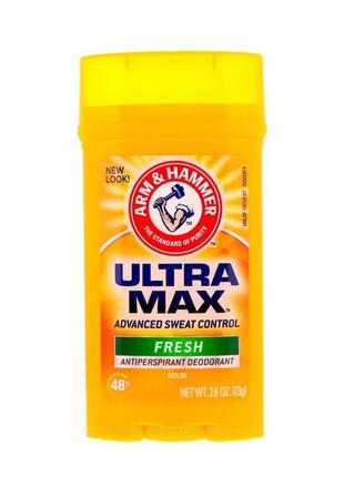 Arm&hammer ultramax, твердий дезодорант-антиперспірант для чоловіків, аромат «свіжість», 73 г