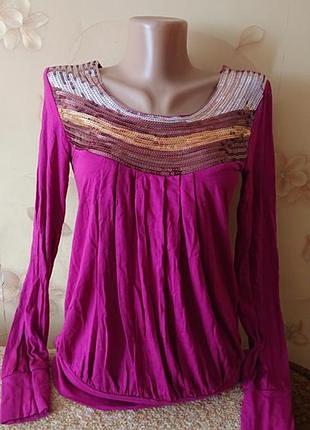 Красива жіноча блуза паєтки блузка блузочка кофта розмір 44/46/48