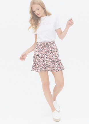 Шелковистая юбка с цветочным принтом2 фото