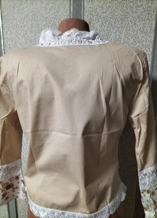 Блуза на запах с кружевом4 фото