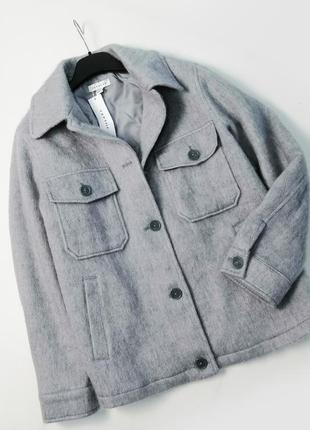 Куртка рубашка оверсайз на синтепоне утепленная шерстяная  topshop1 фото