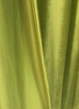 Порт'єрна тканина для штор оксамит світло-оливкового кольору3 фото