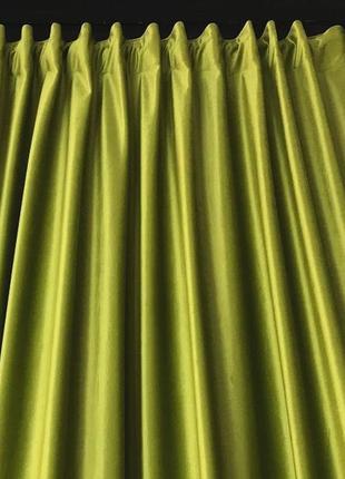 Порт'єрна тканина для штор оксамит світло-оливкового кольору8 фото