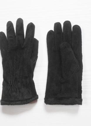 Зимние замшевые  перчатки на меху
