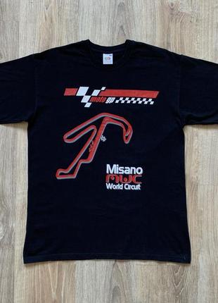 Мужская хлопковая футболка с принтом формула moto gp misano8 фото