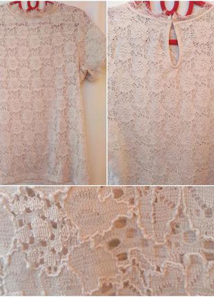 Ажурная блуза футболка gina tricot р. 46