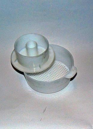 Форма для сиру з поршнем консенсус 1 л (15*7см) пластикова біла