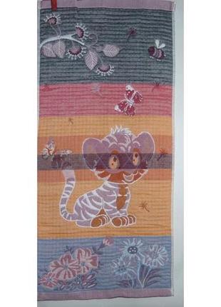 Кухонное полотенце лен-рогожка "тигр" 70х35см2 фото