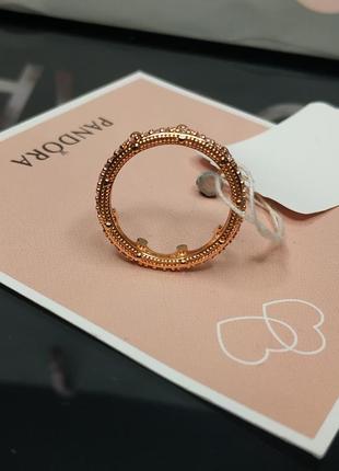 Кільце пандора срібло 925 проба цирконій ale рожеве золото корона королівська рожеві...
