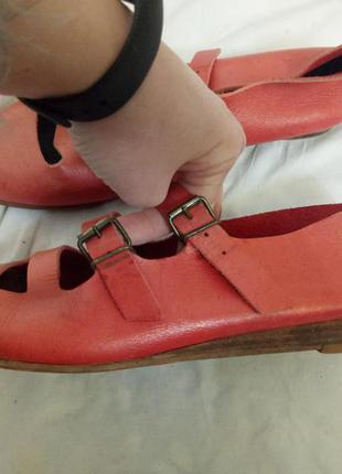 Кожаные туфли лососевого цвета, 39 р.4 фото