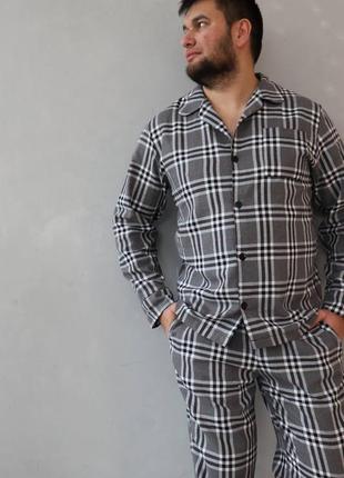 Мужская теплая пижама, хлопок 100%