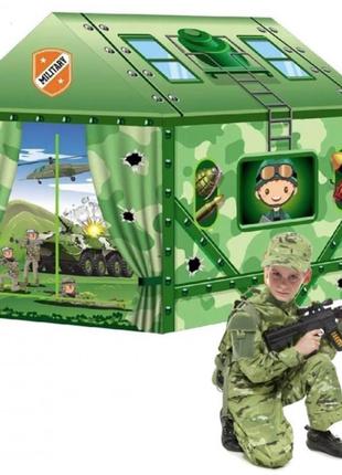 Игровой домик детская палатка для мальчиков happy kid military house для дома и улицы зелёный