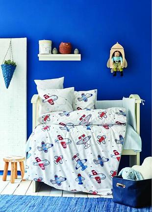 Детский набор в кроватку 10 предметов karaca home - airship mavi детское постельное белье в кроватку